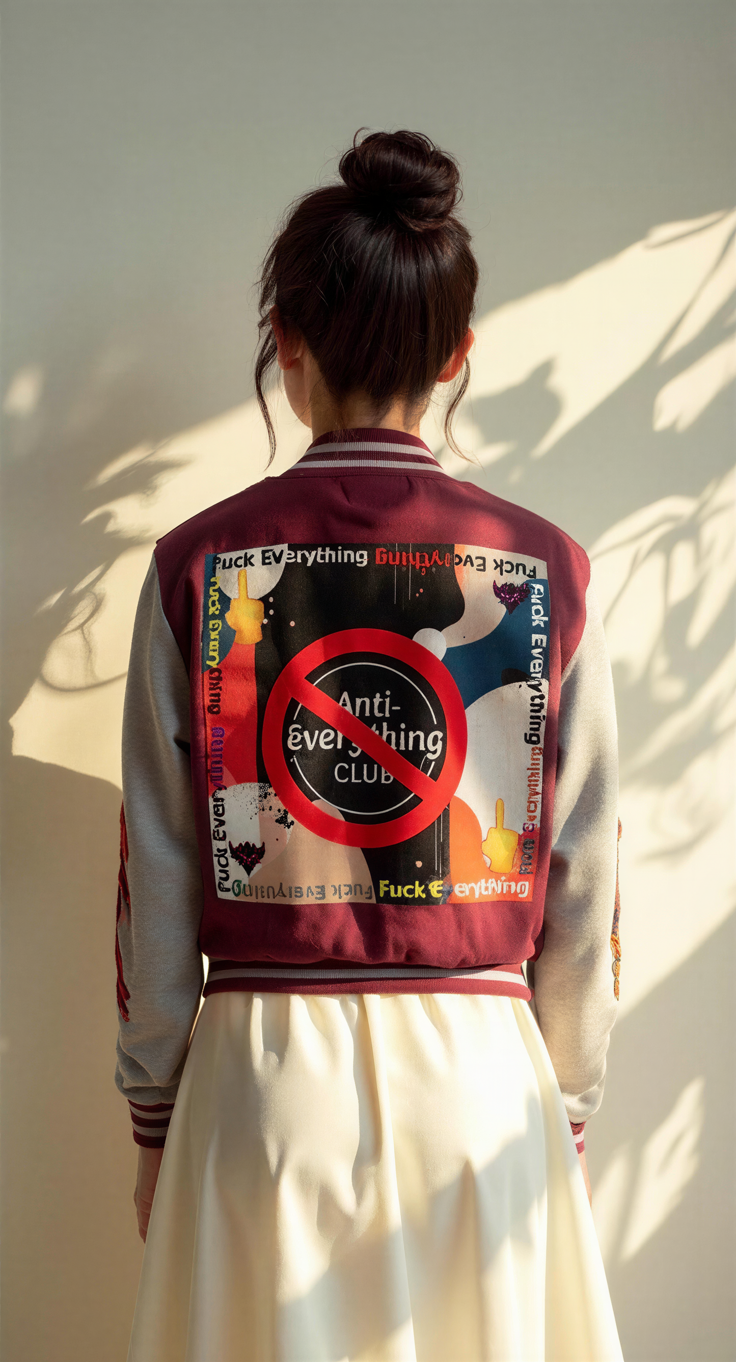 Unisex Heavyweight "Anti-Everything Club" Letterman Jacket