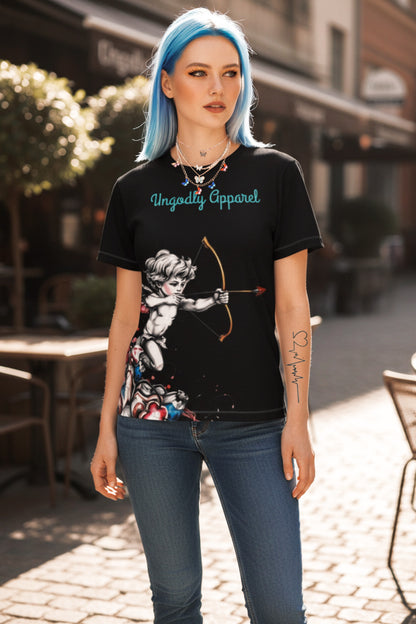 Cupid Archer Women's Tee — 'Ungodly Apparel' Graphic Cut & Sew Top
