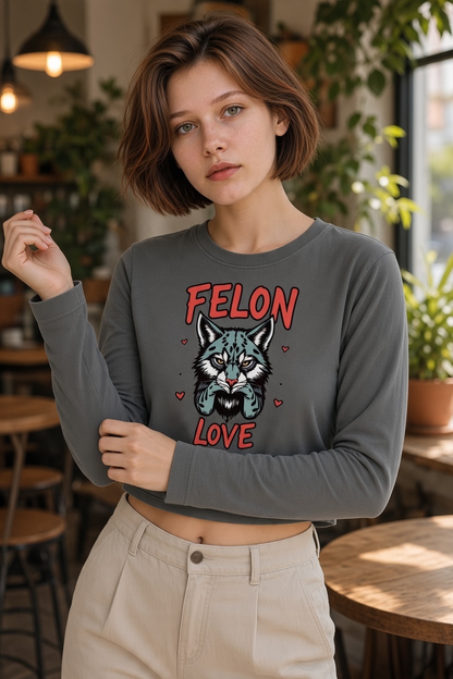 Women's Vintage Wash Slim T-Shirt "Felon Love"