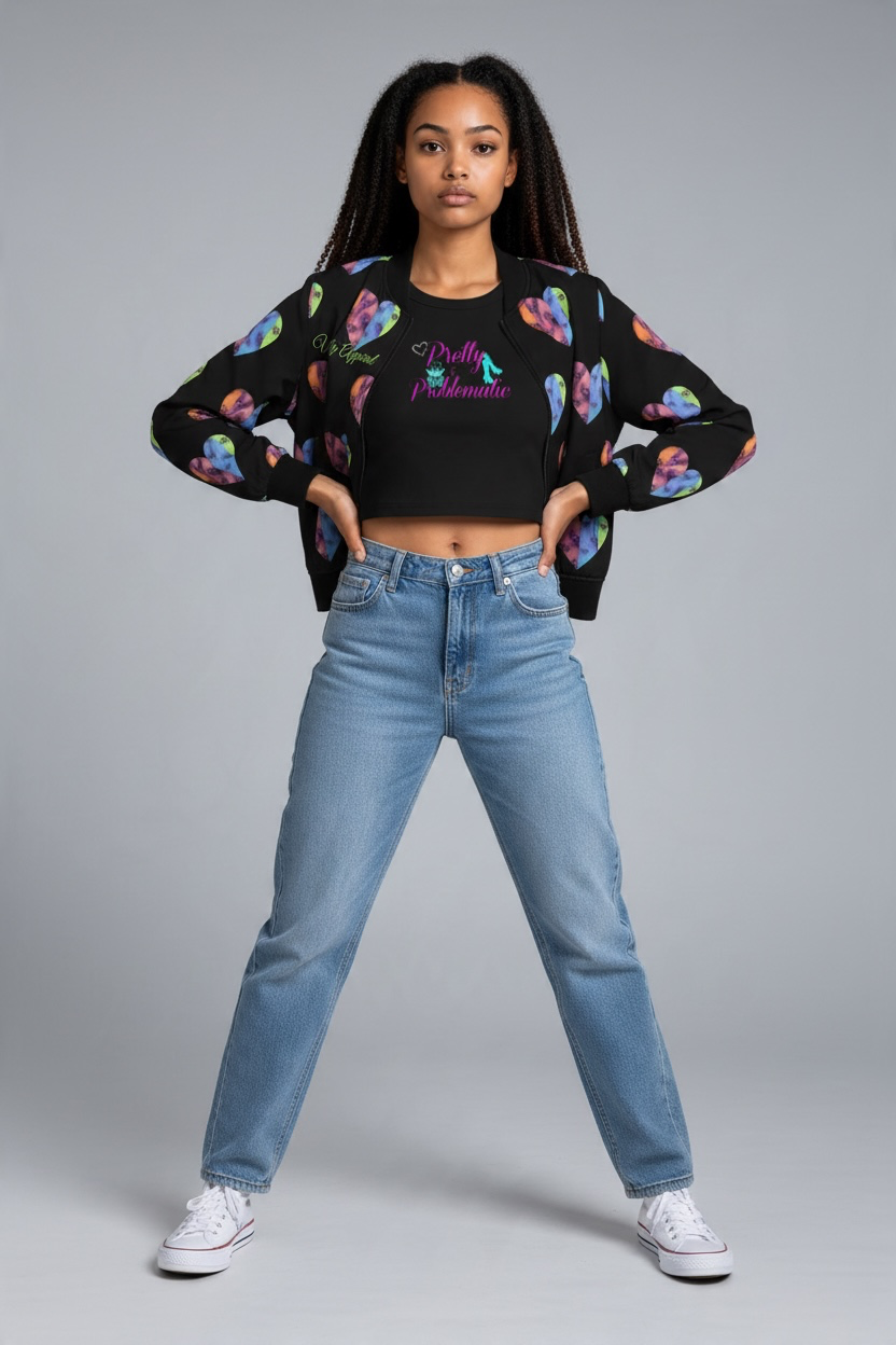 "Ungodly Apparel Heart" Women's Bomber Jacket