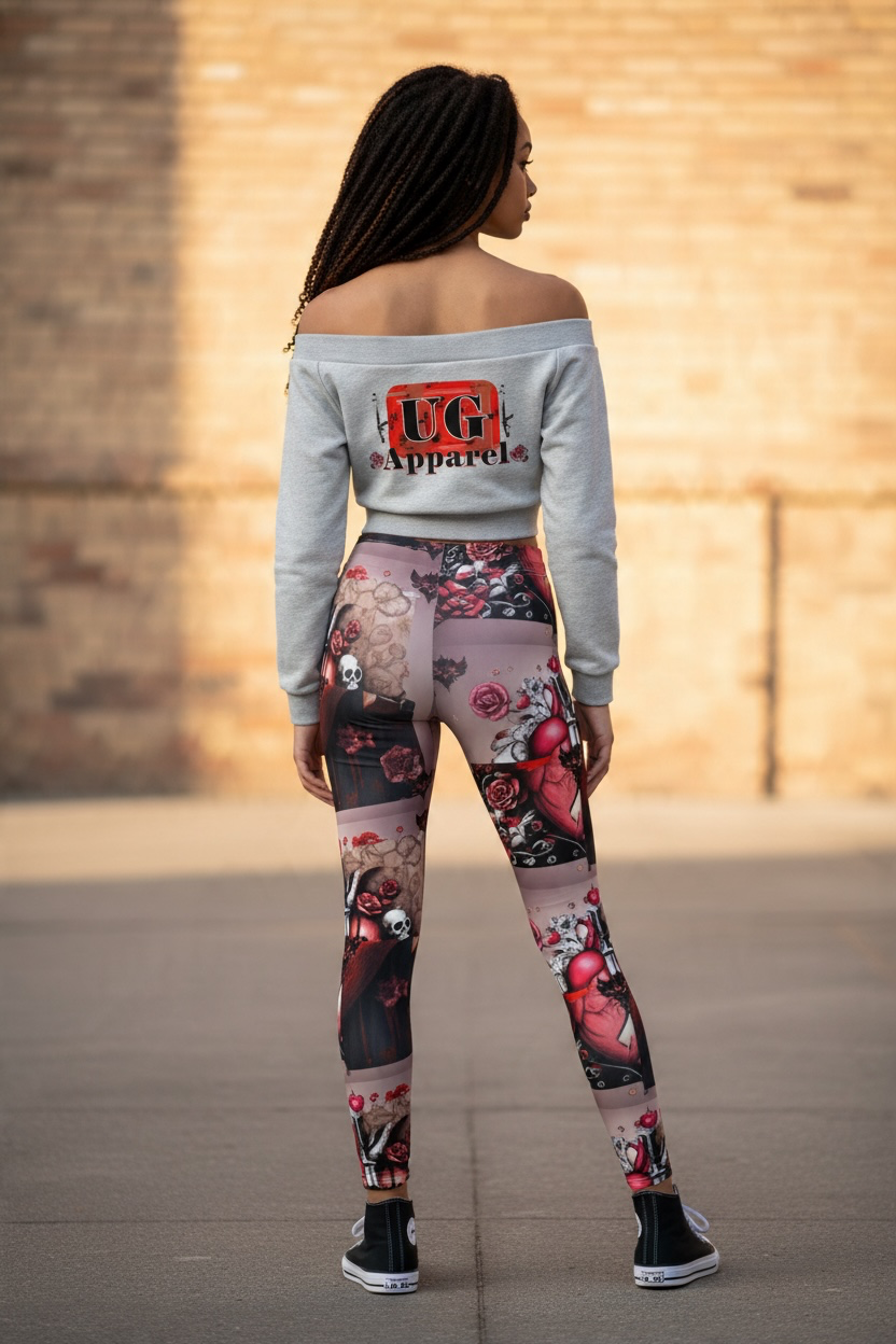 "Ungodly Apparel's Lil' Demon" Women's Off-Shoulder Full Zip Hoodie
