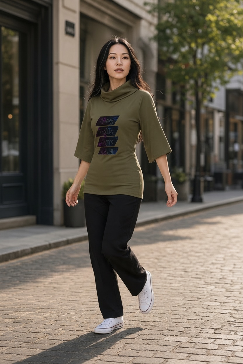 "Ungodly Apparel" Women’s Turtleneck Batwing T-Shirt