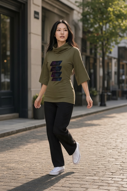 "Ungodly Apparel" Women’s Turtleneck Batwing T-Shirt
