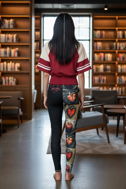 "Tangled Hearts" Women's Color Block Ruched T-Shirt