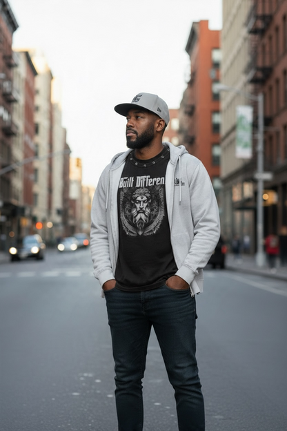 Built Different Dirty Washed Zip-Up Fleece Hoodie