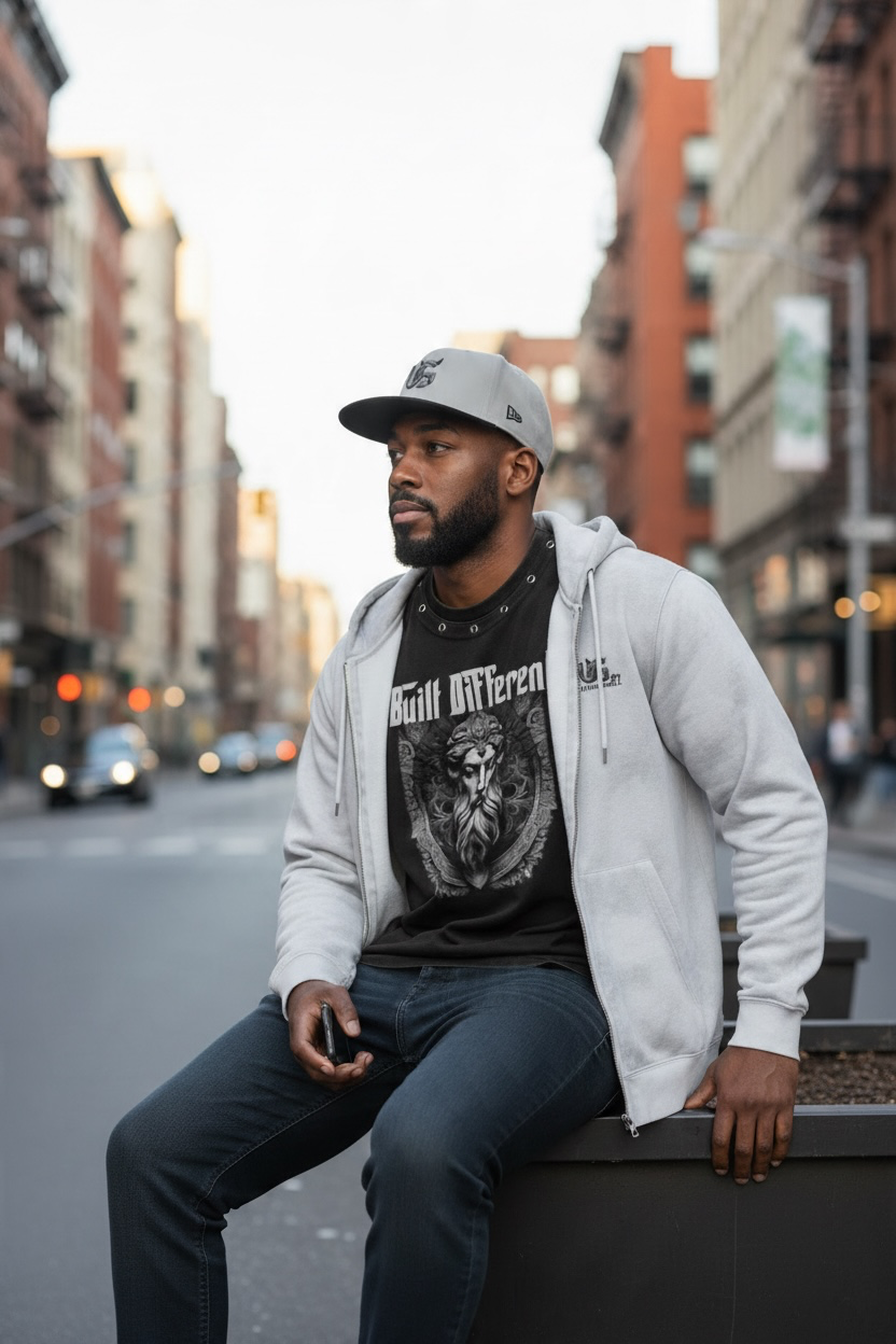 Built Different Dirty Washed Zip-Up Fleece Hoodie