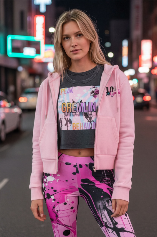 "Ungodly Apparel Zombies" Women's Sparkles Fleece Full Zip Hoodie