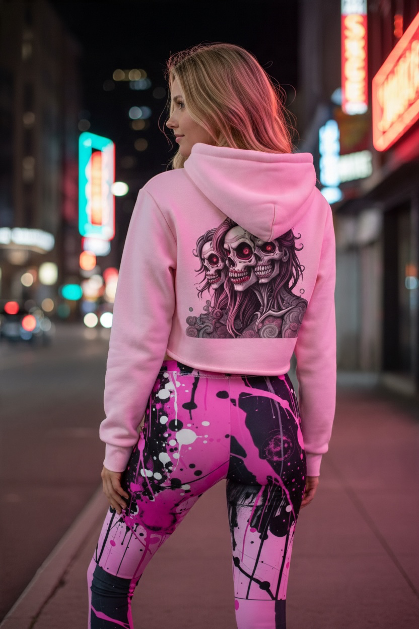 "Ungodly Apparel Zombies" Women's Sparkles Fleece Full Zip Hoodie