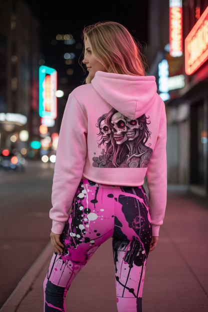"Ungodly Apparel Zombies" Women's Sparkles Fleece Full Zip Hoodie