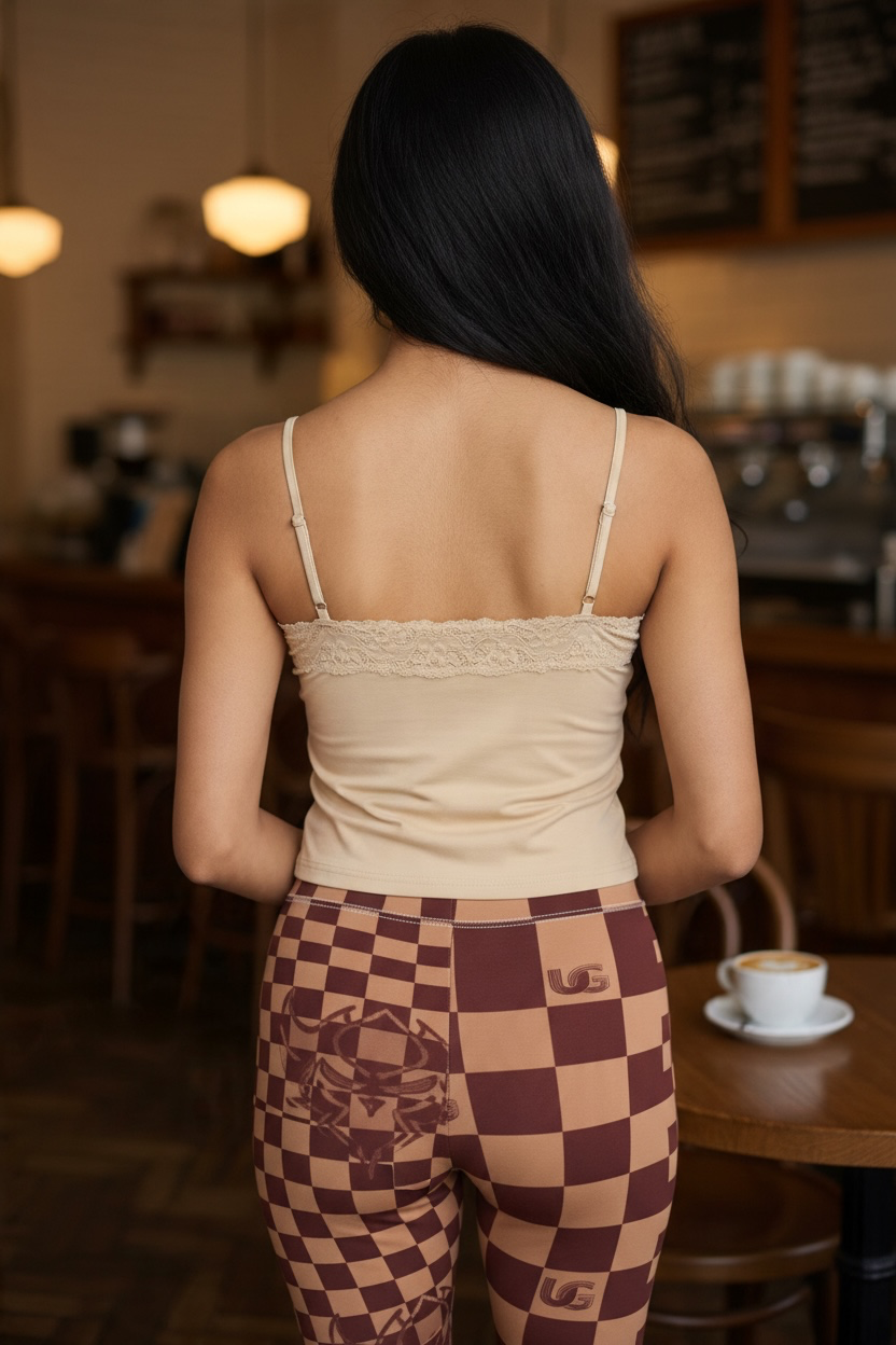 Women's UG Apparel Brown Checkerboard Casual Leggings