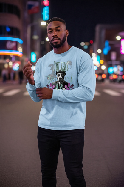 "Got That Dog in Me" Acid Wash Oversize Long Sleeve T-Shirt