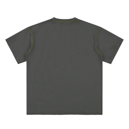 Money Talks, Excuses Walk; Hand-frayed Reversible T-shirt