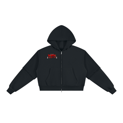 "Boundless Sin" Women's Vintage Wash Detachable Sleeves Hoodie