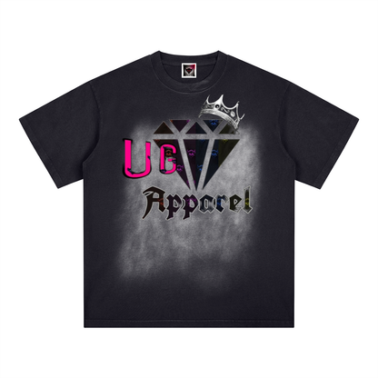 "UG Apparel Diamond" Square Patch Monkey Washed T-Shirt