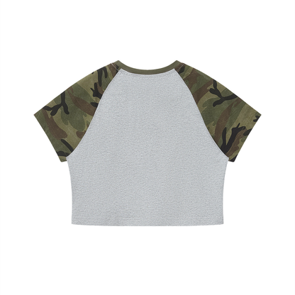 Women’s "UG Apparel" Camo Raglan Crop T-Shirt