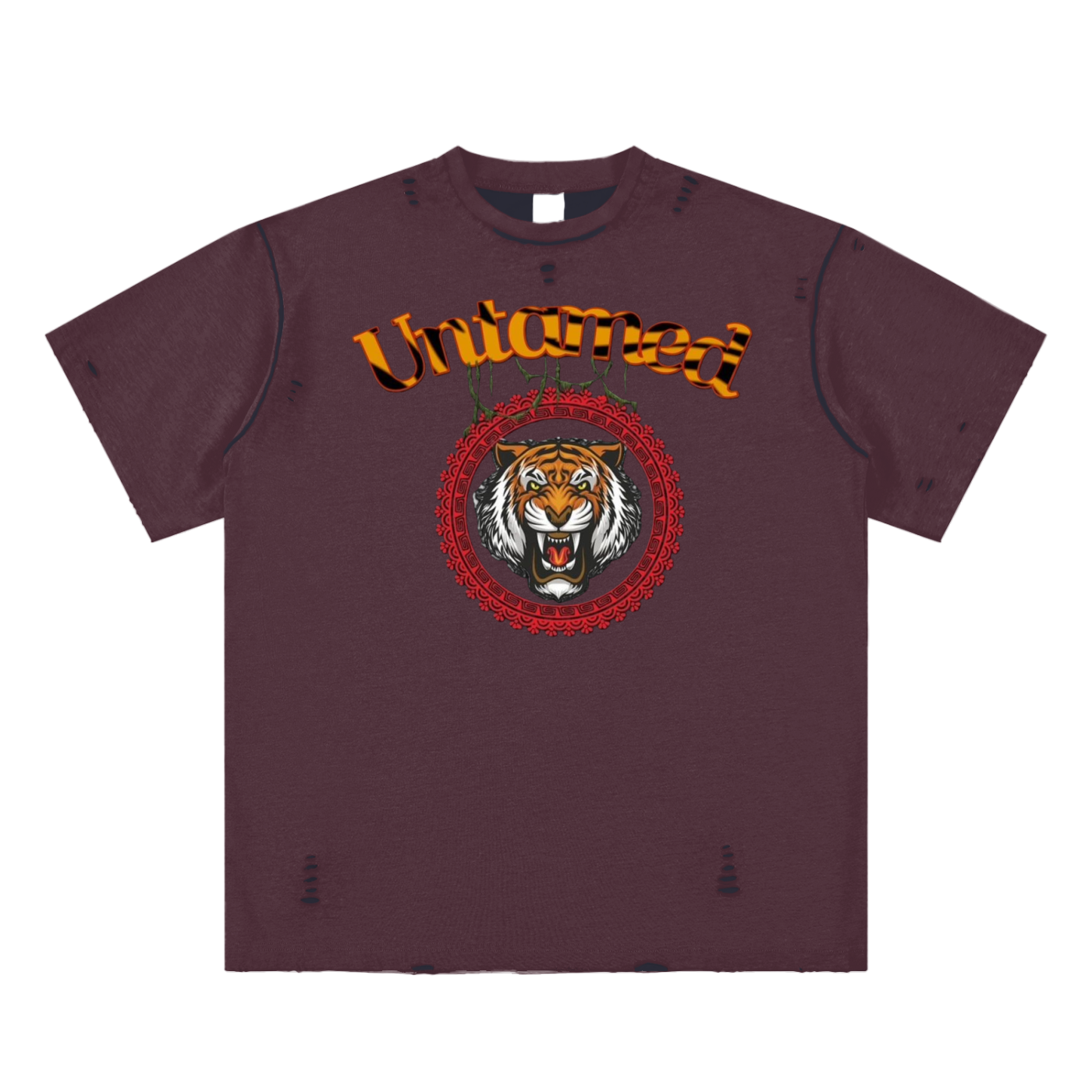 "Untamed" Hand-frayed Reversible T-shirt