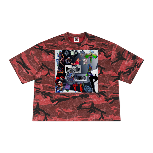 Ungodly Pinups Unisex Boxy Camo Print T-Shirt