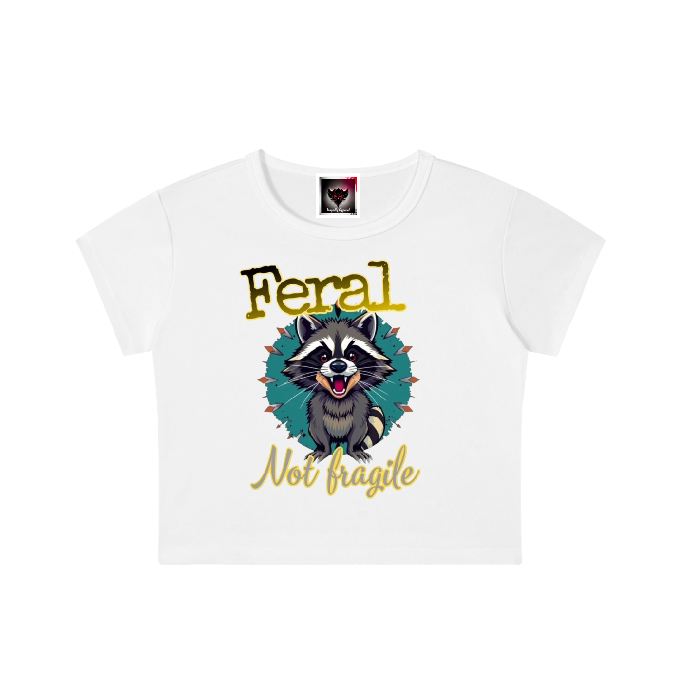 "Feral, Not Fragile" Snow Washed Crop Top