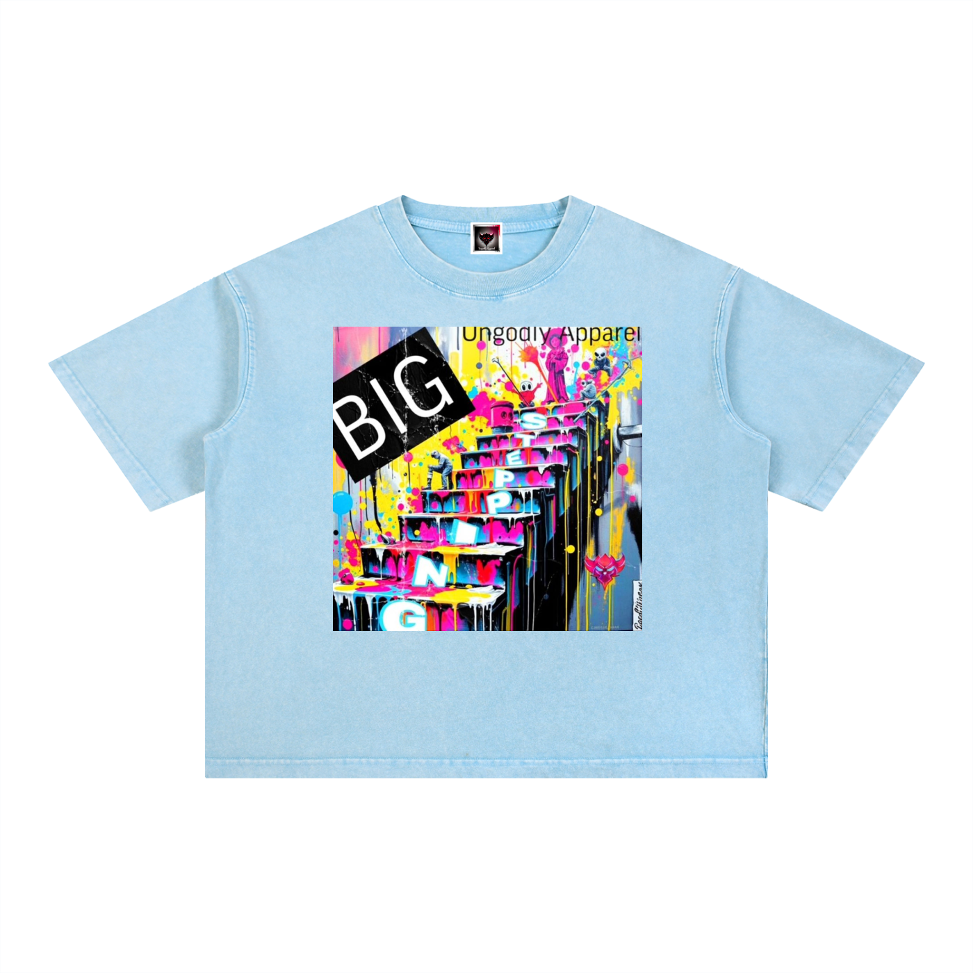 "Big Steppin" Mineral Wash Boxy Cotton T-Shirt