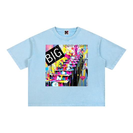 "Big Steppin" Mineral Wash Boxy Cotton T-Shirt