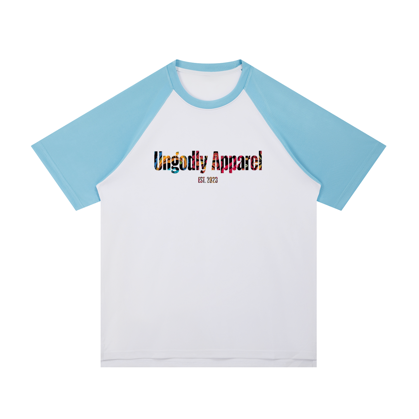Ungodly Apparel Contrast Raglan Sleeve Mesh T-Shirt