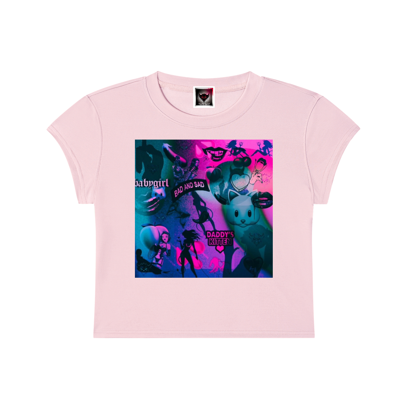 "Bad and Sad" Women's Slim-Fit Cropped T-Shirt