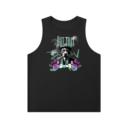 "Dog in Me" Men's Solid Color Crewneck Tank Top