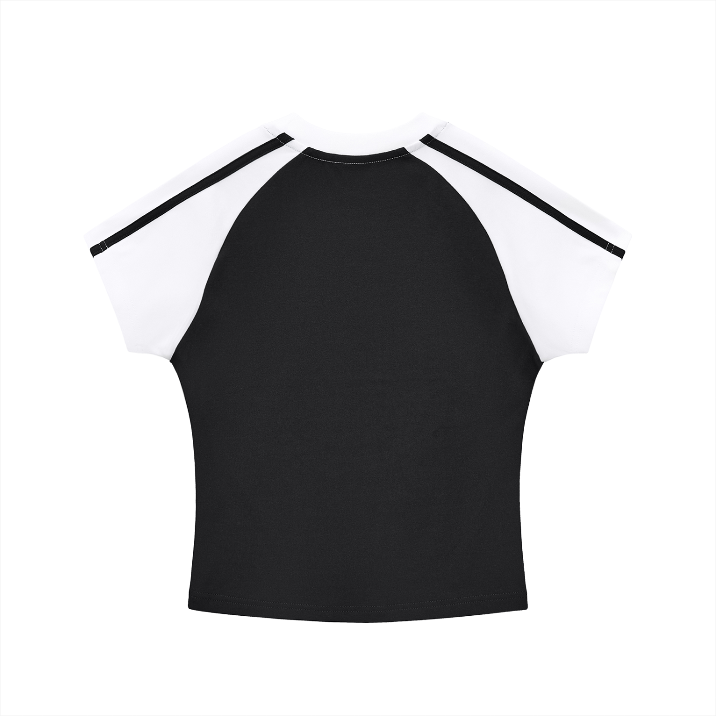 "Black and White UG Apparel" Contrast Stripes Bodycon Raglan  Sleeve T-Shirt