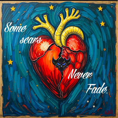 Inspirational Women's Softstyle Tee - "Some Scars Never Fade" Heart Design