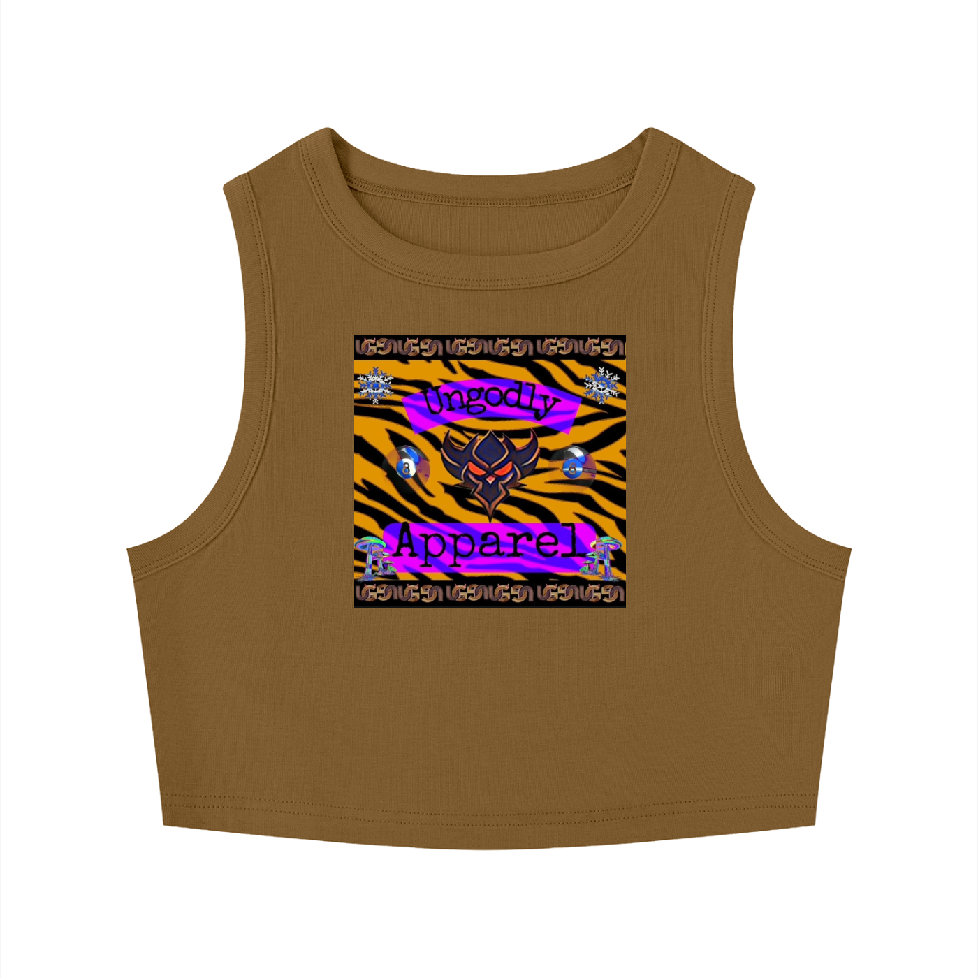 Women's "Ungodly Tiger" Tight Crewneck Crop Tank Top