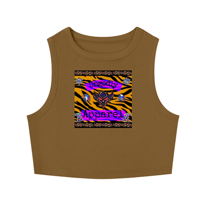 Women's "Ungodly Tiger" Tight Crewneck Crop Tank Top
