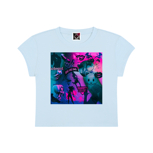"Bad and Sad" Women's Slim-Fit Cropped T-Shirt