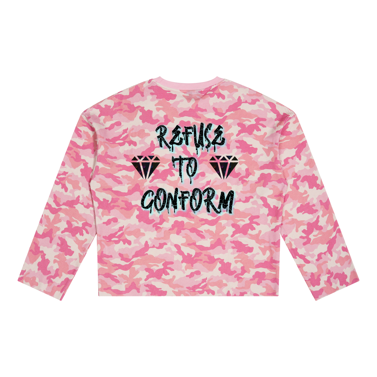 UG Apparel "Refuse to Conform" Unisex Camo Waffle Raw Edge T-Shirt