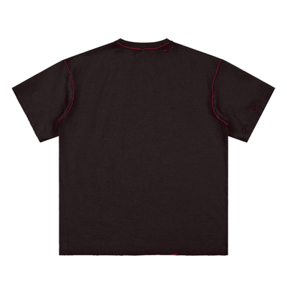 "Untamed" Hand-frayed Reversible T-shirt