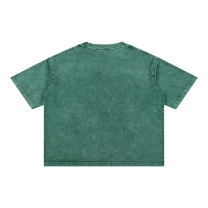 "No Handouts, Just Hustle" Mineral Wash Boxy Cotton T-Shirt