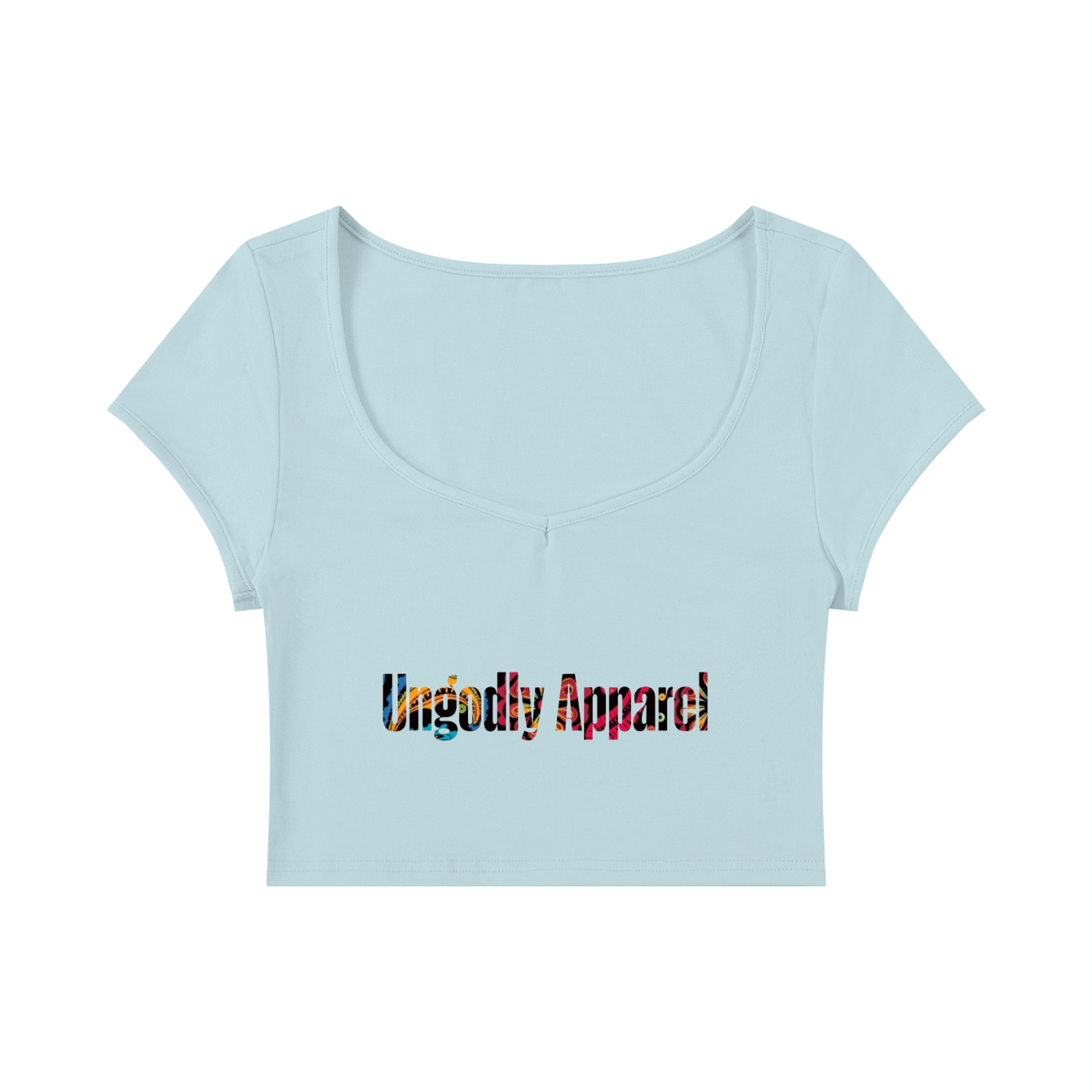 "Ungodly Apparel Bandana Font" Women's Slim Cap Sleeve Crop T-Shirt