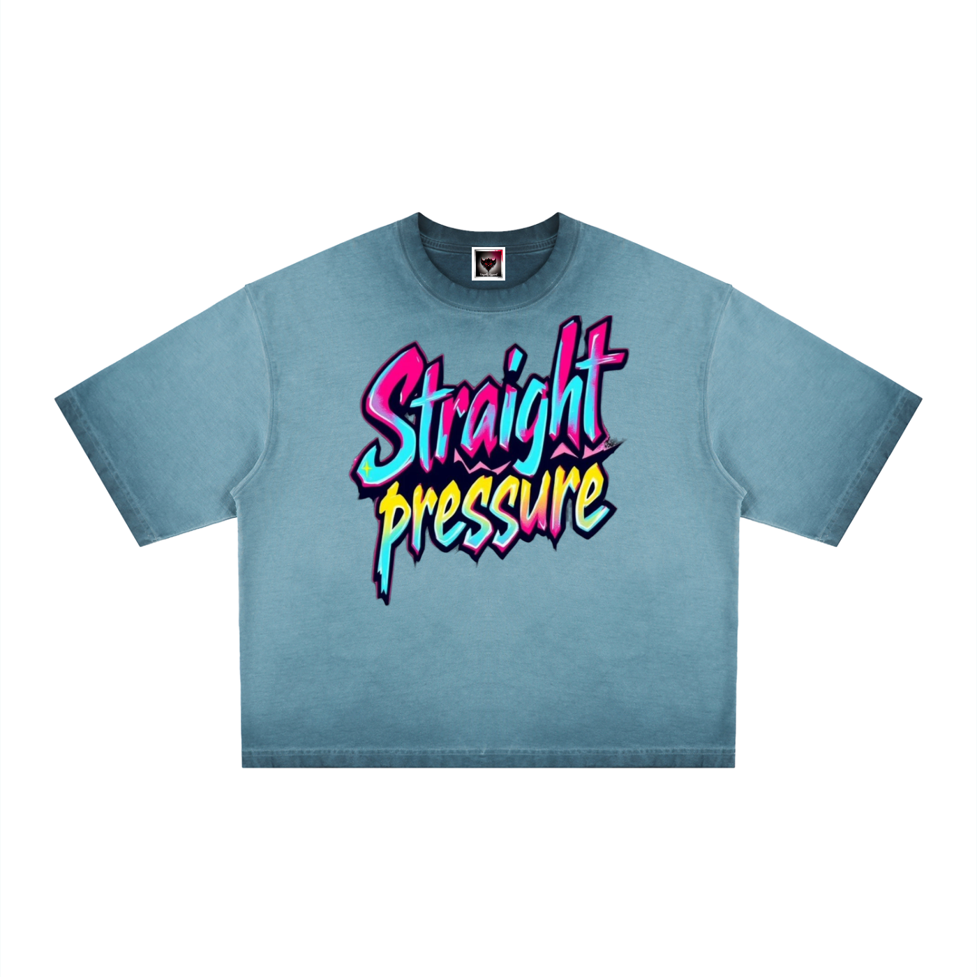 "Straight Pressure" Unisex Reverse Dyed Boxy T-Shirt