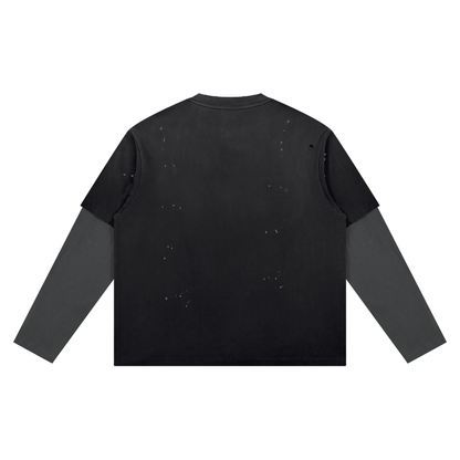 "No Halos Here" Unisex Vintage Wash Distressed Layer T-Shirt