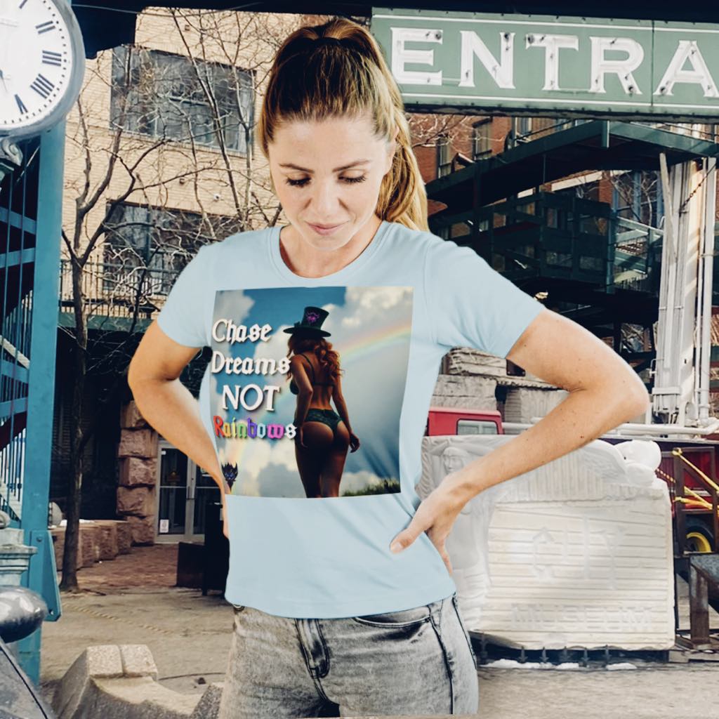 Inspirational Women's Softstyle Tee - 'Chase Dreams NOT Rainbows'