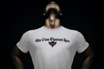 Unisex Heavy Cotton Tee - "Make Crime Organized Again" Shirt, Casual T-Shirt, Trendy Graphic Tee, Gift for Crime Lovers, Statement Apparel