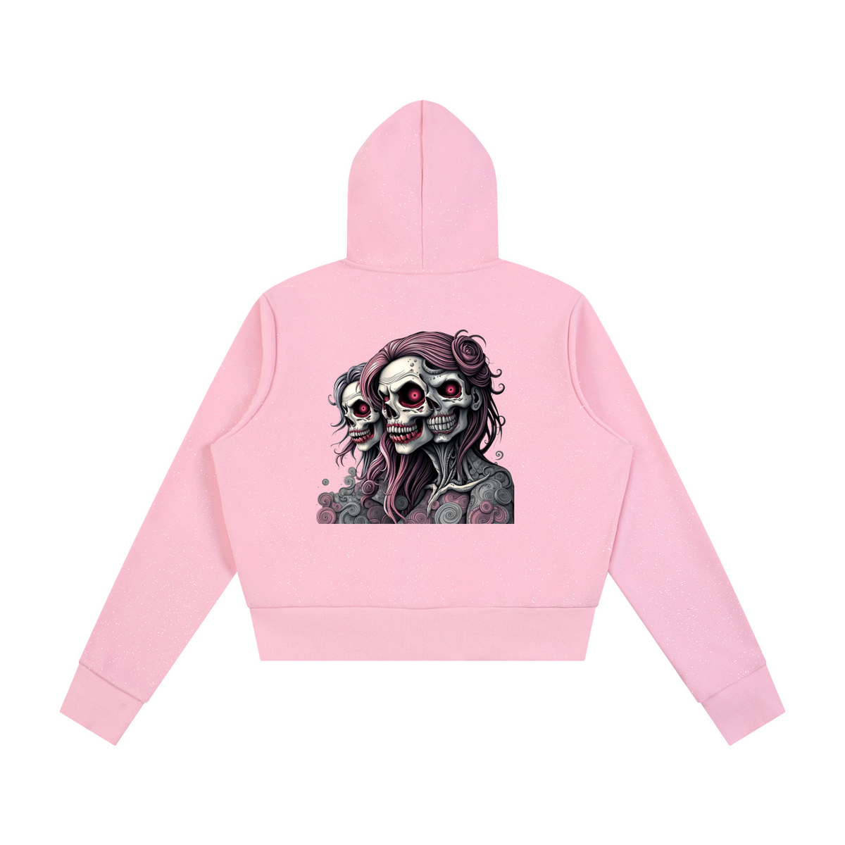 "Ungodly Apparel Zombies" Women's Sparkles Fleece Full Zip Hoodie
