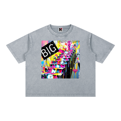 "Big Steppin" Mineral Wash Boxy Cotton T-Shirt
