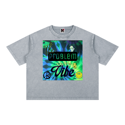 "The Problem and the Vibe" Mineral Wash Boxy Cotton T-Shirt