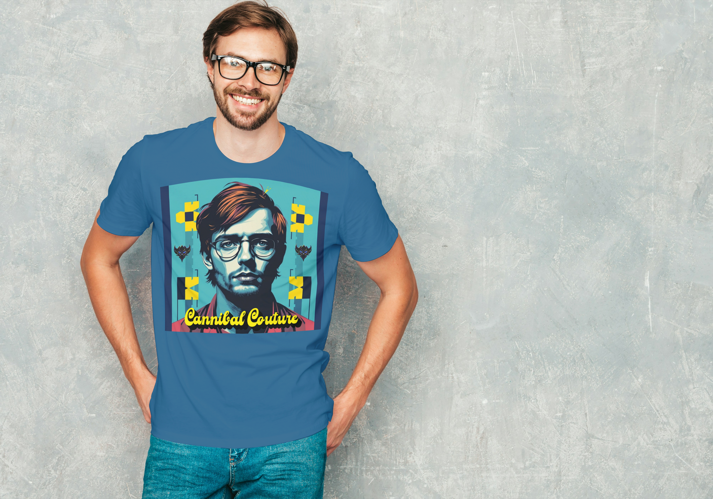 "Cannibal Couture" Unisex Heavy Cotton Tee - Retro Vibe Shirt, Casual Wear, Gift for Him/Her, Unique Graphic Tee, Halloween Costume