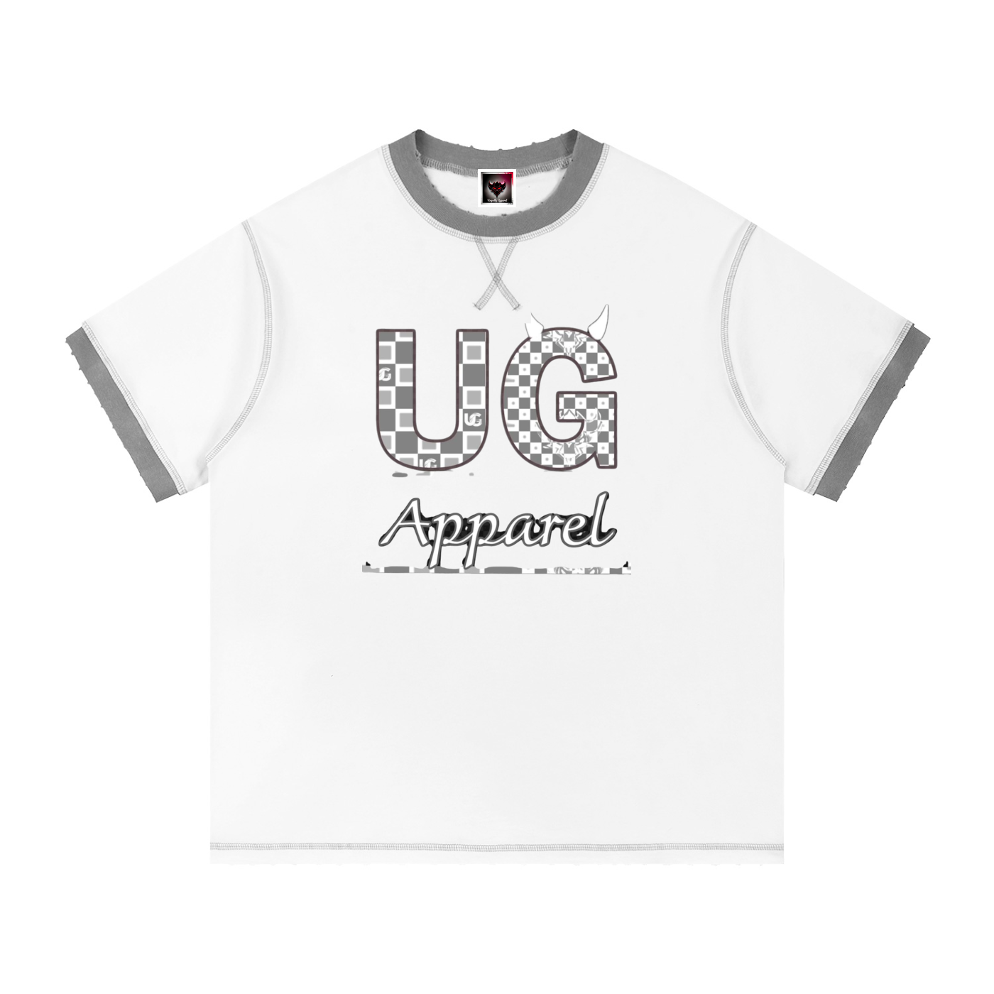 "Black and White UG Apparel" Contrast-Stitched Cotton T-Shirt