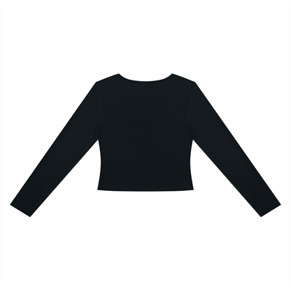 UG Apparel Black and White Checkerboard Women's Cutout Long Sleeve T-Shirt