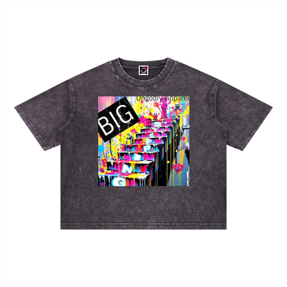 "Big Steppin" Mineral Wash Boxy Cotton T-Shirt
