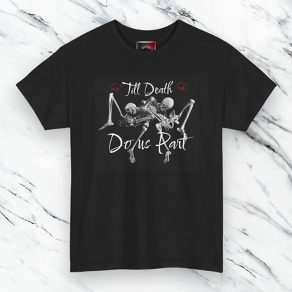 Till Death Do Us Part Tee, Unisex Skeleton T-Shirt for Halloween, Couple Gift, Festive Streetwear, Gothic Style