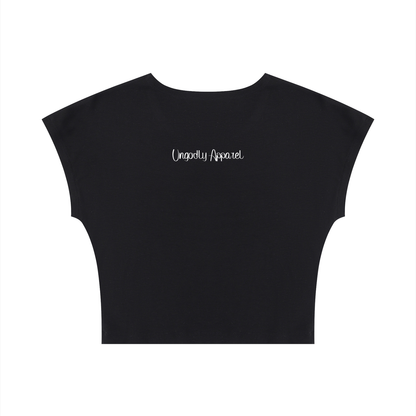 Women's Slim Crop T-Shirt "Witchy Bitch"