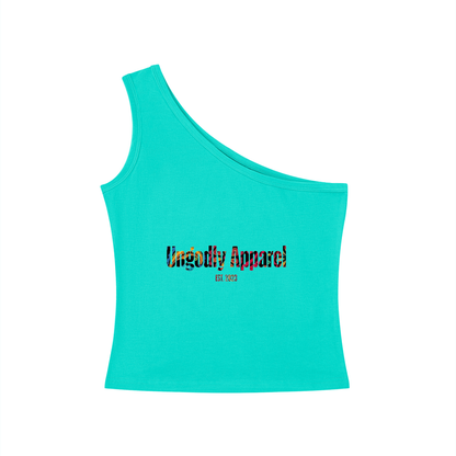 "Ungodly Apparel" Women's One-Shoulder Crop T-Shirt